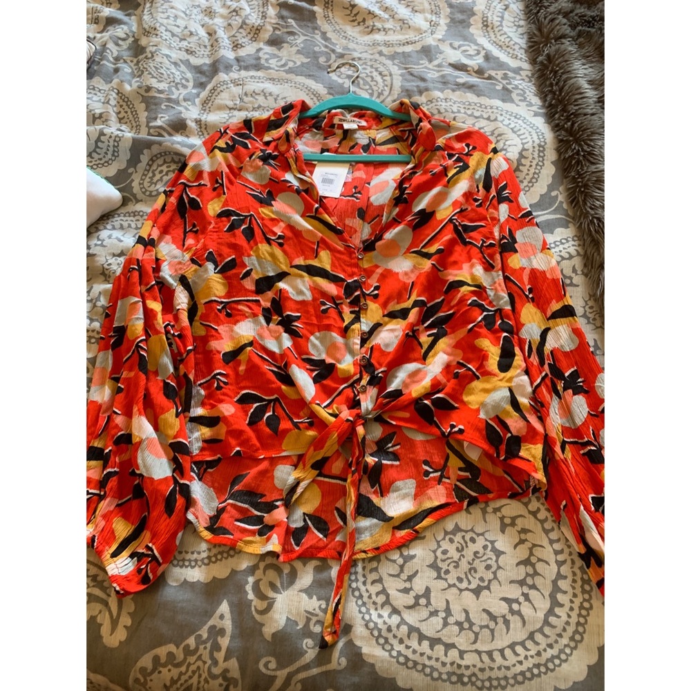 Floral Blouse with tie